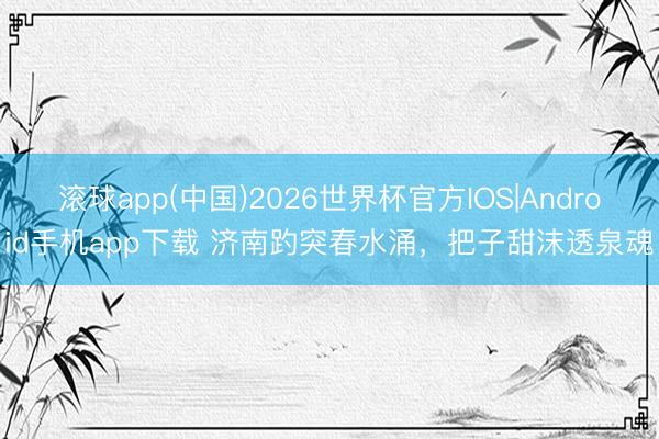 滚球app(中国)2026世界杯官方IOS|Android手机app下载 济南趵突春水涌，把子甜沫透泉魂