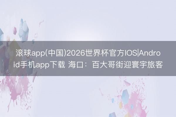 滚球app(中国)2026世界杯官方IOS|Android手机app下载 海口：百大哥街迎寰宇旅客