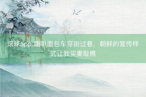 滚球app 喇叭面包车穿街过巷，朝鲜的宣传样式让我买妻耻樵