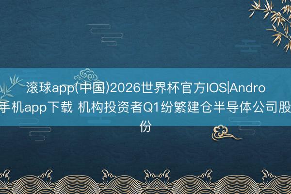 滚球app(中国)2026世界杯官方IOS|Android手机app下载 机构投资者Q1纷繁建仓半导体公司股份