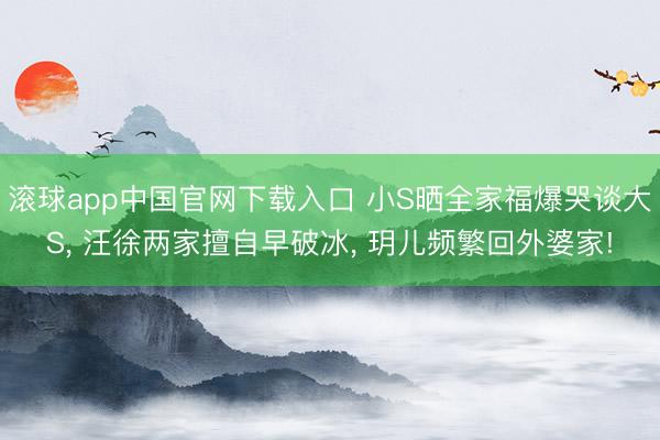 滚球app中国官网下载入口 小S晒全家福爆哭谈大S， 汪徐两家擅自早破冰， 玥儿频繁回外婆家!