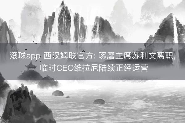 滚球app 西汉姆联官方: 琢磨主席苏利文离职， 临时CEO维拉尼陆续正经运营