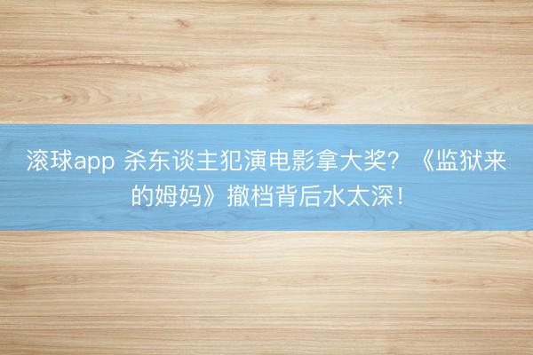 滚球app 杀东谈主犯演电影拿大奖？《监狱来的姆妈》撤档背后水太深！