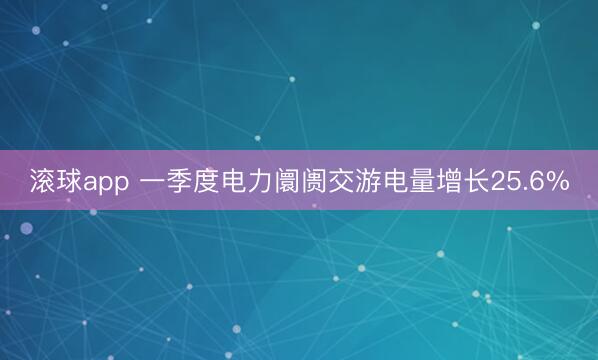 滚球app 一季度电力阛阓交游电量增长25.6%