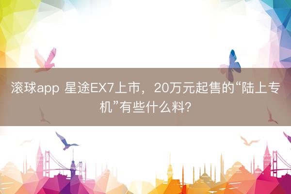 滚球app 星途EX7上市，20万元起售的“陆上专机”有些什么料？