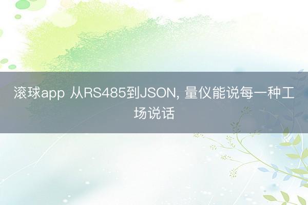 滚球app 从RS485到JSON， 量仪能说每一种工场说话